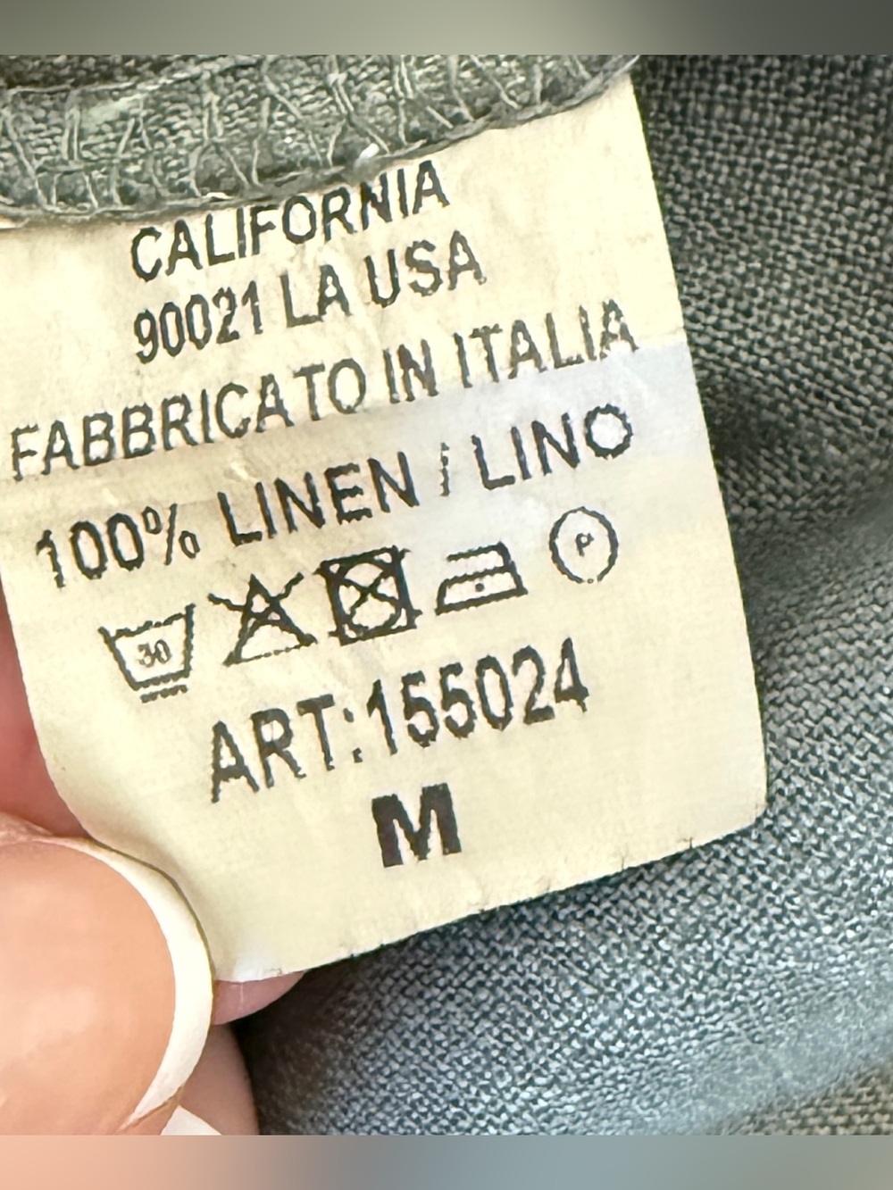 Mahina 100% Linen Tank Top M Sage Green Ruched Front Drawstring Italian Linen - Picture 4 of 9